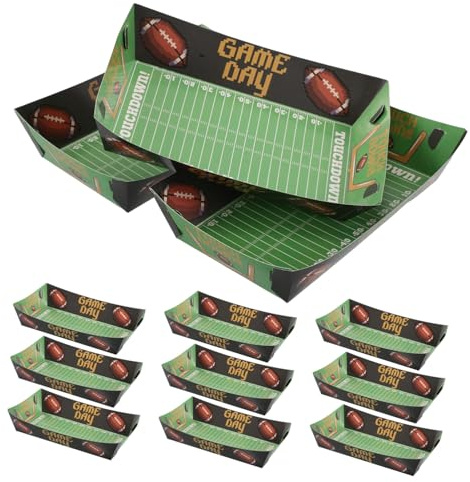 UKCOCO 10 Stück Fußball-Snackschale Fußball-Tablett Ballstadion-Tablett Geburtstagsfeierdekorationen Requisiten für Fotoautomaten Partyzubehör Partydekorationen Papier