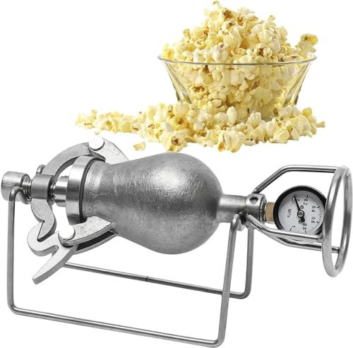 Popcorn Machine Traditional Style Hand Popcorn Machine Popcorn, Stainless steel Popcorn Popper Maker with Mini-model Handle and Stand, Capacity: 80-140 Ordinary Corn Kernels(100ML)