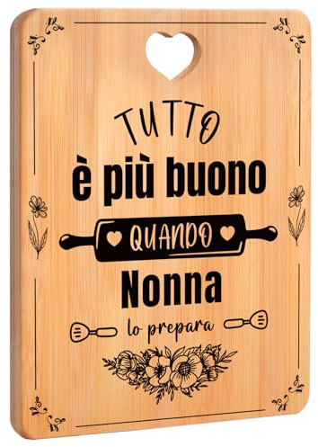 Regalo Nonna, Regalo Nonna Compleanno, Idee Regali Nonna 2026, Regali da Cucina per la Nonna, Regalo Nonna Natale, Tagliere in Bambù.