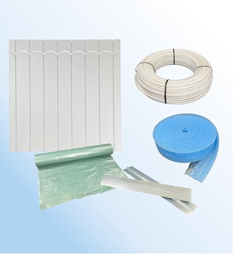 wannenfabrik/Fußbodenheizung Trockenbau System Set/Höhe 25 mm/Rohr 14x2mm / für Boden und Wandheizung geeignet (5 m²)