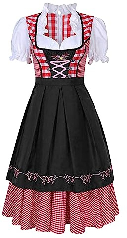 Sonnena Femme Robe Traditionelle de Bavière Allemande Costume Bavarois pour Oktoberfest Fete D'Octobre Carnaval Set Dirndl Costume Allemand Festival Vêtements Halloween Party Déguisement Tenue