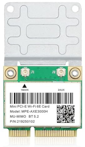 Kquepo Tarjeta Inalámbrica Tri Band 5374 Mbps WiFi 6E -AXE3000H AX210 BT 5.2 para Adaptador Wi-Fi Mini PCIE con 10 para Ordenadores de Escritorio y Portátiles.