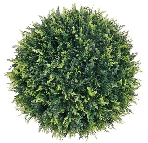 Artificial Plant Boxwood Balls, Realistic Fake Cedar Grass Plant Ball, Indoor/Outdoor Simulation Artificial Leaf Topiary Ball for Home Garden Balcony Patio(40CM)