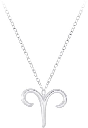 MONKIMAU Damen Halskette Widder Sternzeichen 925 Sterling Silber - Frauen Halskette, Silberkette, Halsschmuck, Anhänger - hypoallergen, nickelfrei & verstellbar