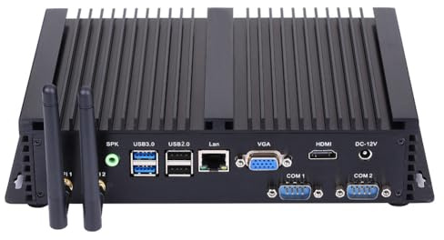 ANDAQI Fanless Industrial Computer, IPC, Mini PC, Windows 11 / Linux Ubuntu, I7 1255U 1260P, IM03, VGA, HDMI, LAN, 2 x COM, 5 x USB2.0, 2 x USB3.0, Support WOL, 0 RAM, 0 Storage, Barebone No System