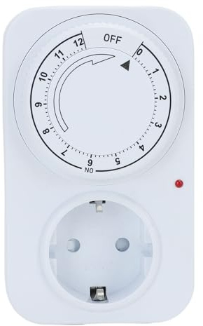 Temporizador de salida Temporizador mecánico de 12 horas Enchufe 16A Temporizador de enchufe de cuenta regresiva ajustable para iluminación interior Bomba de agua Carga de