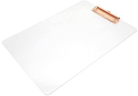 Angoily Planchette à Pince Transparente Acrylique Sous-main Bureau Léger et Pratique Porte-formulaires Multifonction pour Étudiants et Professionnels