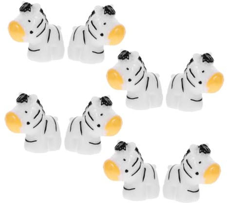 BESPORTBLE 8pcs Mini Zebra Figurines Resin Animal Statues DIY Home Decor Tiny Animal Figures for Playful Desktop and Succulent Plant Displays