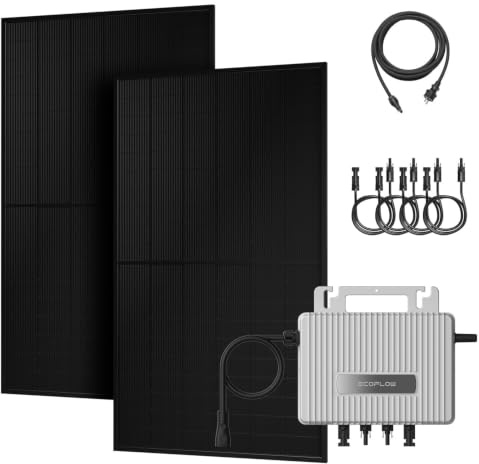 Powerness® 1000Wp Balkonkraftwerk Basic Kit – EcoFlow STREAM 800W Mikro-Wechselrichter, 2× 500W Full Black Bifaziale Solarmodule, App-Steuerung & Plug&Play (0% MwSt)