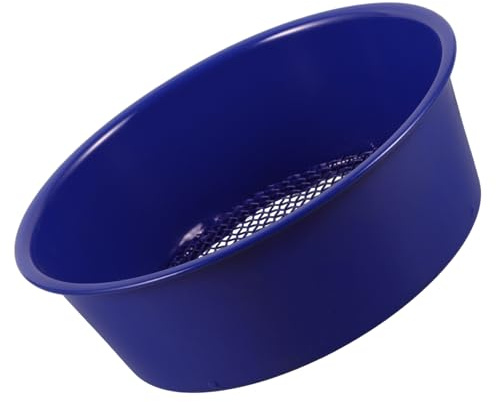 GANAZONO Tamis à Mailles Fines pour Sol Jardinage, Tamis Métallique Rond 36 Mm Bleu, Outil Multifonction pour Plantation Extérieure et Filtrage des Pierres, Accessoires Jardinage Solide
