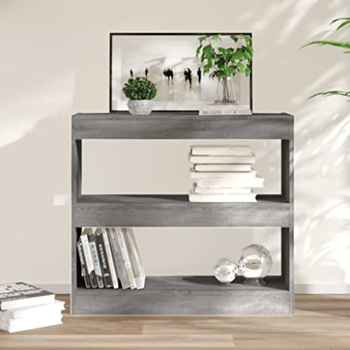 Frdhee Bücherregal, Regal Schmal, Büroregal, Offenregal, Bücherregal/Raumteiler Grau 80x30x72 cm Für Büro Wohnzimmer Schlafzimmer Küche Homeoffice Esszimmer