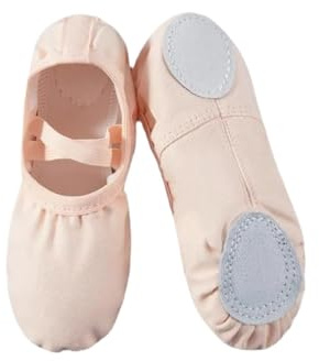 Balettskor för flickor, platta sneakers, kanvas, praktiska dansskor för kvinnor och barn, dansskor med mjuk sula för kvinnor, Färg: rosa, 42