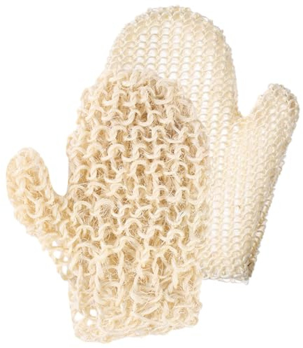 MAGICLULU Skin Cleaning Gloves 2Pcs Sisal Bath Mitts for Shower Use and Body Scrubbing Unisex