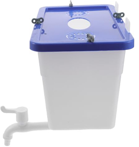 Veemoon Tanque de Agua de Plástico Montado en Pared para Baño, Capacidad 8 Litros, Diseño Compacto con Tapa, Adecuado para Peluquerías y Almacenamiento en Espacios Reducidos