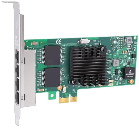 XUMIUZIY Tarjeta de Red PCI Express, Adaptador Gigabit Ethernet RJ45 de 4 Puertos con Soporte de Perfil bajo, para Aplicaciones Industriales de PC de Escritorio de Servidor