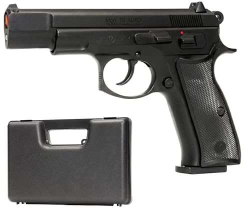 Pistola a salve CZ 75 full metal replica beretta, cal. 8mm, semiautomatica scarrellante, caricatore 18 colpi, valigetta inclusa, made in Italy, 185 mm 950 gr, colore nero