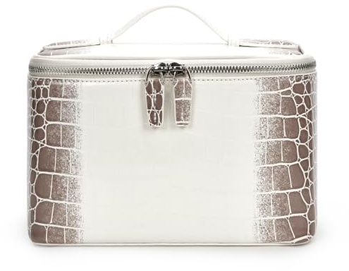 SDSFGX Croc Makeup Bag PU Leather Make Up Bag Waterproof Travel Cosmetic Organizer for Women Portable Vanity Case Toiletry Pouch