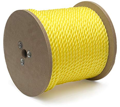 KingCord 300541TV Polypropylene Twisted Rope Reel 1/2 x 300', Yellow
