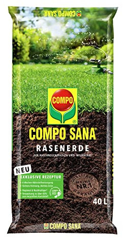 COMPO SANA® Rasenerde zur Regenration bestehender Rasenflächen und zur sicheren Neuanlage 40 L