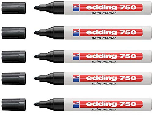 Edding 750 Glanz-Lackstiftmarkör kreativ Schwarz | 5 Stück