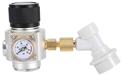 Bewinner 0-90 PSI Mini CO2 Regulator, Aluminium CO2 Regulator Charger Gas Ball Lock Home Brew Gas Disconnect Draft Beer Kegerator