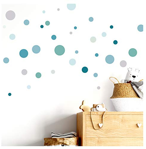 Little Deco Wandtattoo 86 Kreise mint grau blau DL376
