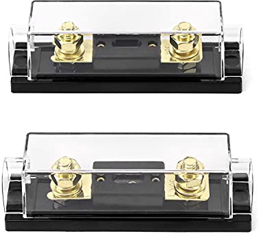 QWORK® ANL Sicherungshalter 0/2/4 Gauge mit 30 Amp ANL Sicherung, 2 Stück