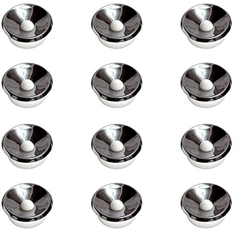 SCHÖNHUBER FRANCHI Set 12 Posacenere in porcellana Bianca con Coperchio in acciaio antivento. Ceramica di alta qualità Design Moderno | Ø 10,5 cm | Ideali per Bar e Ristoranti Catering Eventi Feste