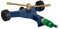 Relaxdays Arroseur Jardin 2 Bras, roulettes, portée Jet env. 4-5 m, Buses réglables en continu, raccord 3/4'', Bleu/doré