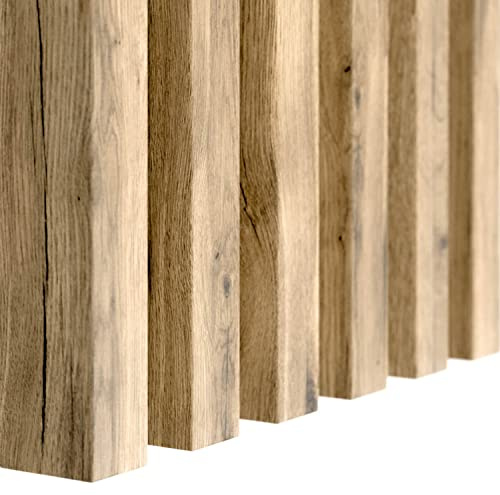 KLEMP CLASSIC Lamellenwand aus MDF 30x40 mm, vertikale oder horizontale Decken- oder Wandverkleidung, Holzpaneele für Wand und Decke, für Flur, Schlaf- oder Wohnzi mmer 17er-set Wotan Eiche