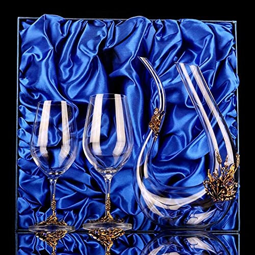 Whiskey Decanter Crystal Red Wine Decanter Set Hand Blown Lead-Free Crystal Diamond Enamel Glass Red Wine Carafe Wine Accessories Wine Aerator with Wide Base Wine Gift Wine Accessories 1300ml (#2|g