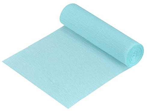 sourcing map Krepppapier 15 x 250 cm Crepe Paper Kräuselpapier Seidenpapier Floristenkrepp Schulpapier Kreppband Papier zum Basteln Dekoration Geschenk Verpackung Blumen, Hellblau