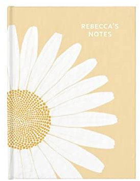 Personalised yellow daisy hardback notebook journal with lined pages