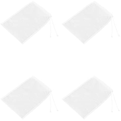 4 Pieces Nut Milk Bags Nylon Food Strainer Bags 200 Micron Milk Filter Bag Nylon Straining Bag Fine Mesh Nut Milk Bag Fine Mesh Filter Bag Coffee Filter Bag Tea Filter Bag(White, 12x18 inch)