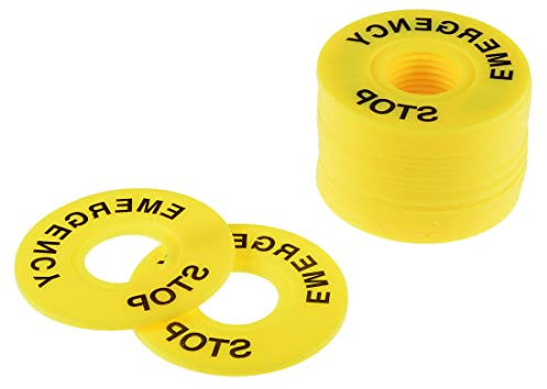 PATIKIL 22mm Diametro interno Emergenza Stop Segno per Premere Pulsante Interruttore Sostituzione,20pz