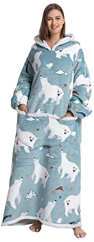 JOREAY Übergroße Hoodie Decke mit Ärmeln für Damen Herren, Sherpa Kuschelig Deckenpullover, XXL Deckenhoodie Kuschelhoodie