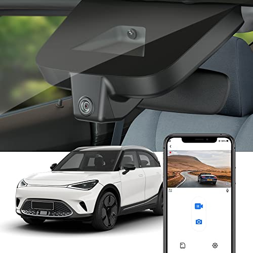 Fitcamx Dashcam Vorne Hinten kompatibel mit Mercedes-Benz Smart #1 2022-2026, integrierter OEM Dashcam 4K, UHD 2160P+1080P Video WiFi, Nachtsicht, G-Sensor, Loop-Aufnahm, WDR Autokamera, 128 GB-Karte