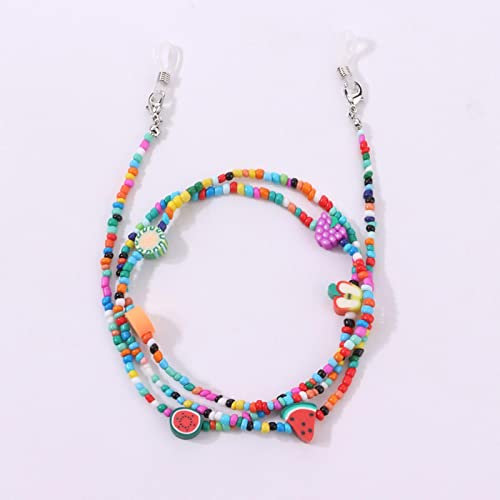 Brillenkette Bunte Obst Perlen Brillenkette Vintage Frauen Halter rutschfeste Lanyard Neck Hang Rope Strap Für Mädchen Kinder B1