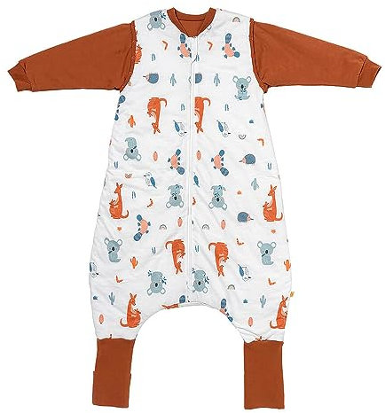 schlummersack Baby Schlafsack mit Füßen ganzjährig 2.5 Tog 70 cm Känguru | Schlafsack mit Beinen und verlängerten Bündchen für eine Körpergröße von 70-80cm | Schlafsack mit Ärmel