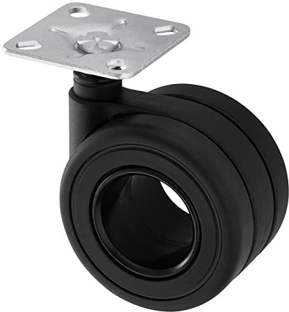 Rueda para muebles de diseño KÖLN negra, Ø 65 mm, carga máx. 60 Kg, altura 84 mm Rueda giratoria Rueda de transporte de SOTECH