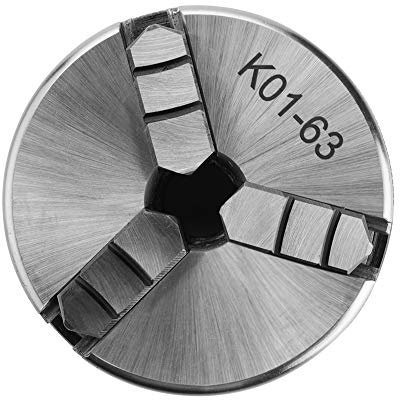 Tornio a Mandrino, Mandrino a 3 Ganasce, Mandrino a Tornio Manuale K01-63, Mandrino Autocentrante, 2 Aste di Bloccaggio, per Tornio per Legno, 63 Mm/2,5 Pollici