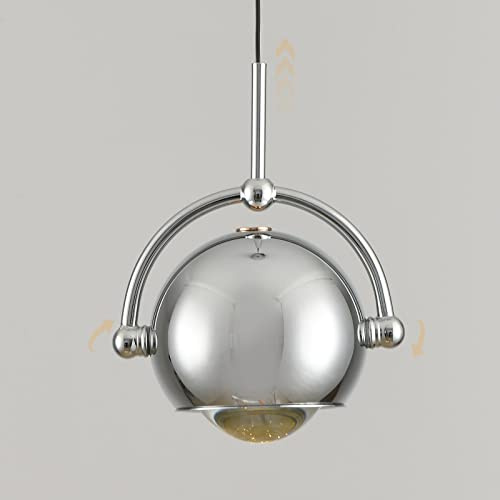 Creativo Illuminazione di sollevamento Alluminio Lampada a sospensione Camera da letto 360° Regolabile Luci pendenti Sala da pranzo Salita e discesa Ferro Vetro Lampadari 7W LED 3000K Calda Luce Cromo