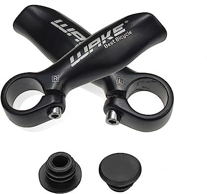 2PCS Fahrradlenker Hörner Fahrradhörnergriffe - Lenkerhörnchen Fahrrad Mountain Bike MTB Lenker, Ende Aluminiumlegierung Sicherheit Griffe 22,2 mm, Schwarz