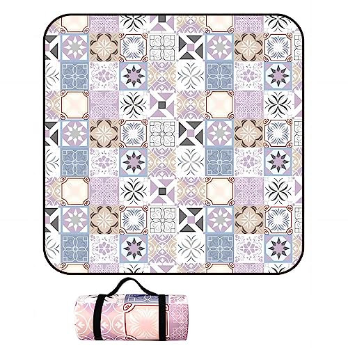 EUPXRHY Picknickdecke 300x300cm, XXL Tragbare Piknikdecken Wasserdicht, Picknickdecke Alubeschichtet Isoliert Waschbar, Dicke Picknickdecke Gepolstert für Camping, Picknick, Wandern, BBQ,A