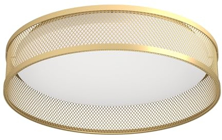 EGLO LED Deckenlampe Luppineria, runde Deckenleuchte | Aufbauleuchte für Flur und Wohnzimmer, Flurlampe aus Metall in Messing und Kunststoff in Weiß, warmweiß, Ø 38,5 cm