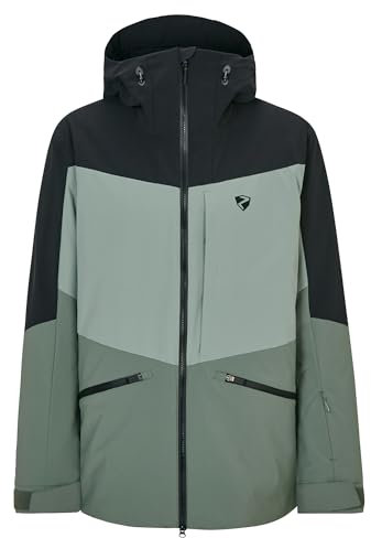 Ziener Herren TRIGLAV Ski-Jacke/Freeride | PFC frei, Wolle, wattiert, green mud, 46