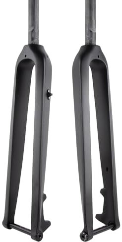 Wkantlaes Matte Black/Straight,29, Fourche Rigide De VTT en Carbone Gravel Fourche Rigide Frein À Disque Axe Traversant 15X100mmfourche Avant 1-1/2'' Tube De Direction Droit/Cône sans Filetage