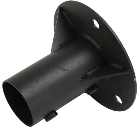 Bride de Poteau de Sol Robuste, Bride de Sol à Base Ronde en Acier, Support de Poteau de Clôture Robuste pour Lampe, Boîte aux Lettres, Mât de Drapeau et Plus Encore (52mm)