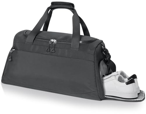 Romon Sporttasche Reisetasche, Sporttaschen Sportbeutel Schwimmtasche Trainingstasche mit Schuhfach Nassfach für Sport, Fitness, Reisen, Badetasche, Gym Travel Bag für Damen Herren, Schwarz, Groß