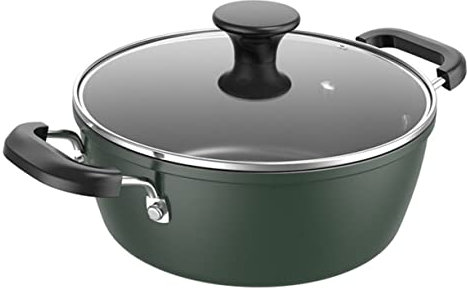 Hoement 1pc Suppentopf Eintopftopf Gussdeckel Schwärzlich Grün Robuste Konstruktion Robust Und Praktisch